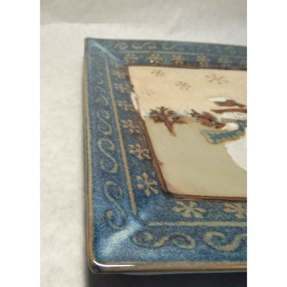 St Nicholas Square Forest Friends Snowman Square Plate - Picture 2 of 10